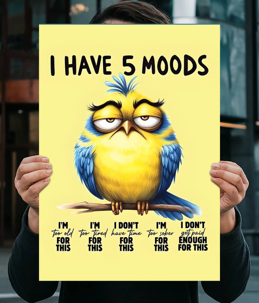 I Have 5 Moods – Funny Relatable Poster Main Image - Everanta