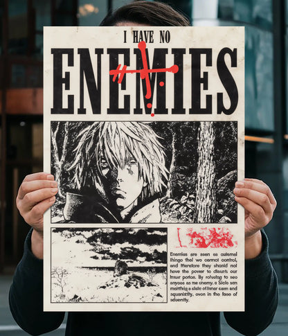 I Have No Enemies Vintage Anime Poster Main Image - Everanta
