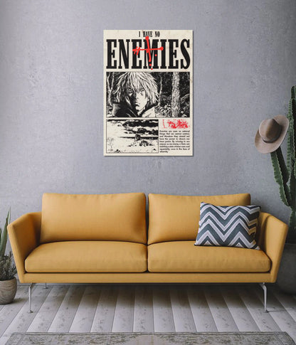 I Have No Enemies Vintage Anime Poster on Wall - Everanta