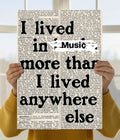 I Lived in Music Aesthetic Wall Poster