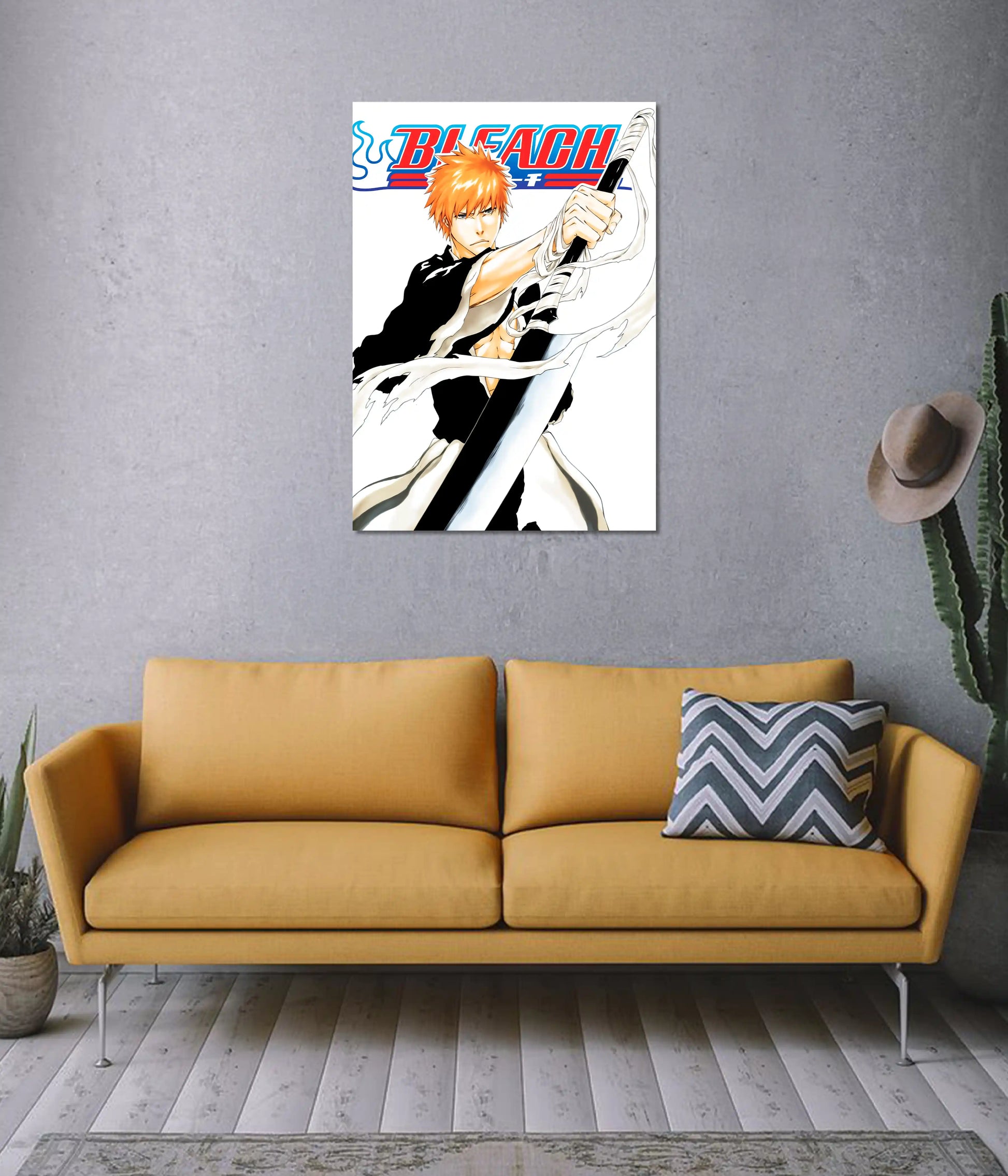 Ichigo Kurosaki Blade Stance Bleach Poster on Wall - Everanta