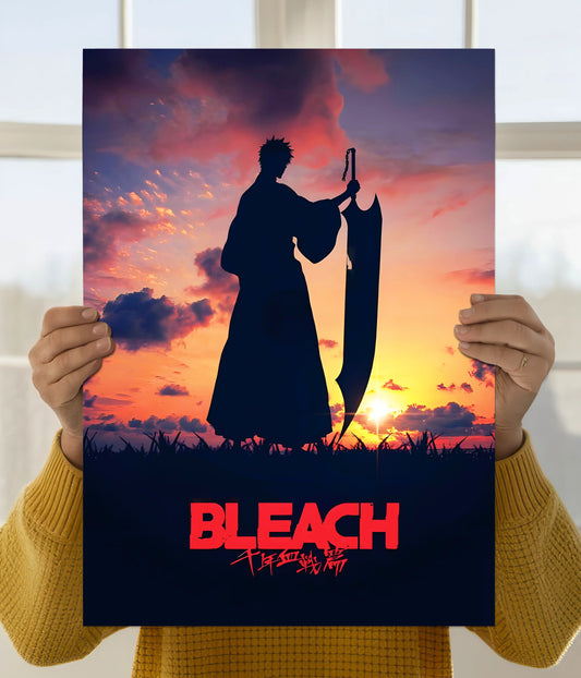 Ichigo Kurosaki Sunset Silhouette – Bleach Wall Poster Main Image - Everanta