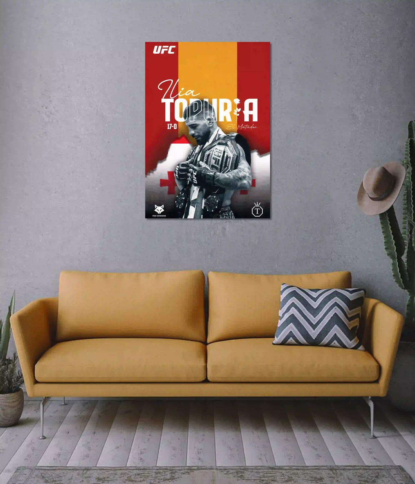 Ilia Topuria El Matador UFC Poster on Wall - Everanta