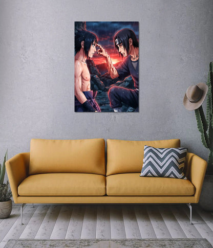 Itachi Touching Sasuke Forehead Poster on Wall - Everanta
