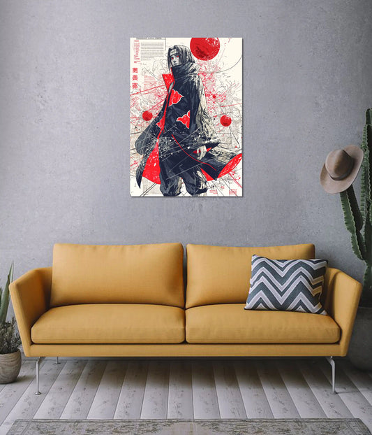 Itachi Uchiha Akatsuki Art Poster on Wall - Everanta