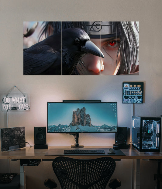 Itachi Uchiha & Crow – Naruto Split Wall Poster Main Image - Everanta