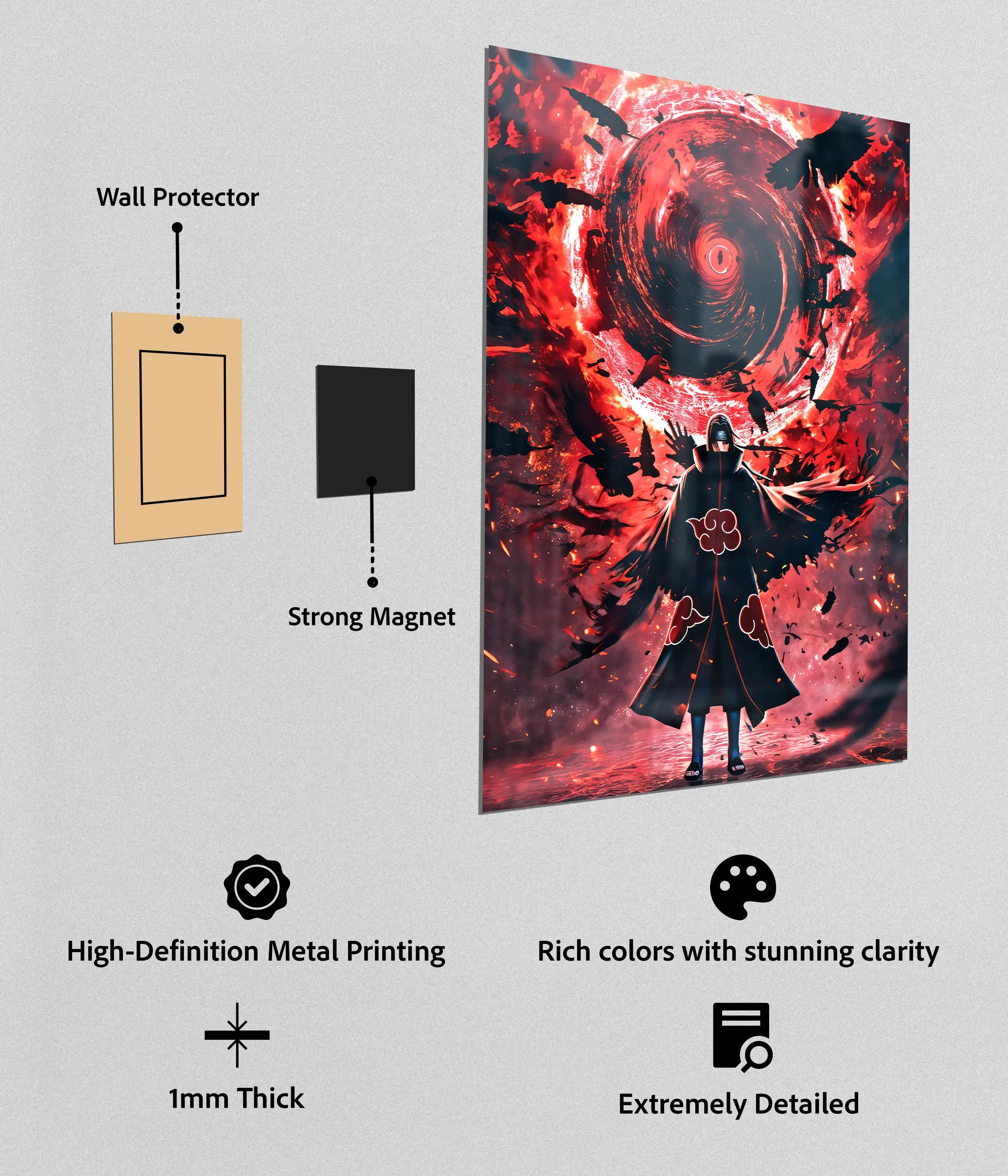 Itachi Uchiha – Eternal Genjutsu Metal Poster with Magnets - Everanta