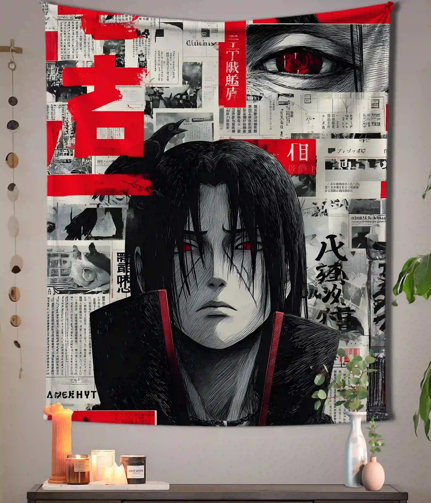 Itachi Uchiha Manga Collage Tapestry Main Image - Everanta