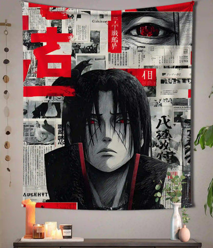 Itachi Uchiha Manga Collage Tapestry Main Image - Everanta