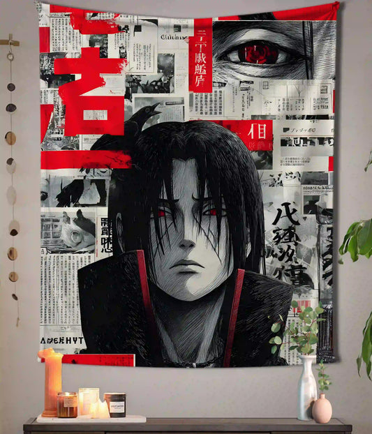 Itachi Uchiha Manga Collage Tapestry Main Image - Everanta