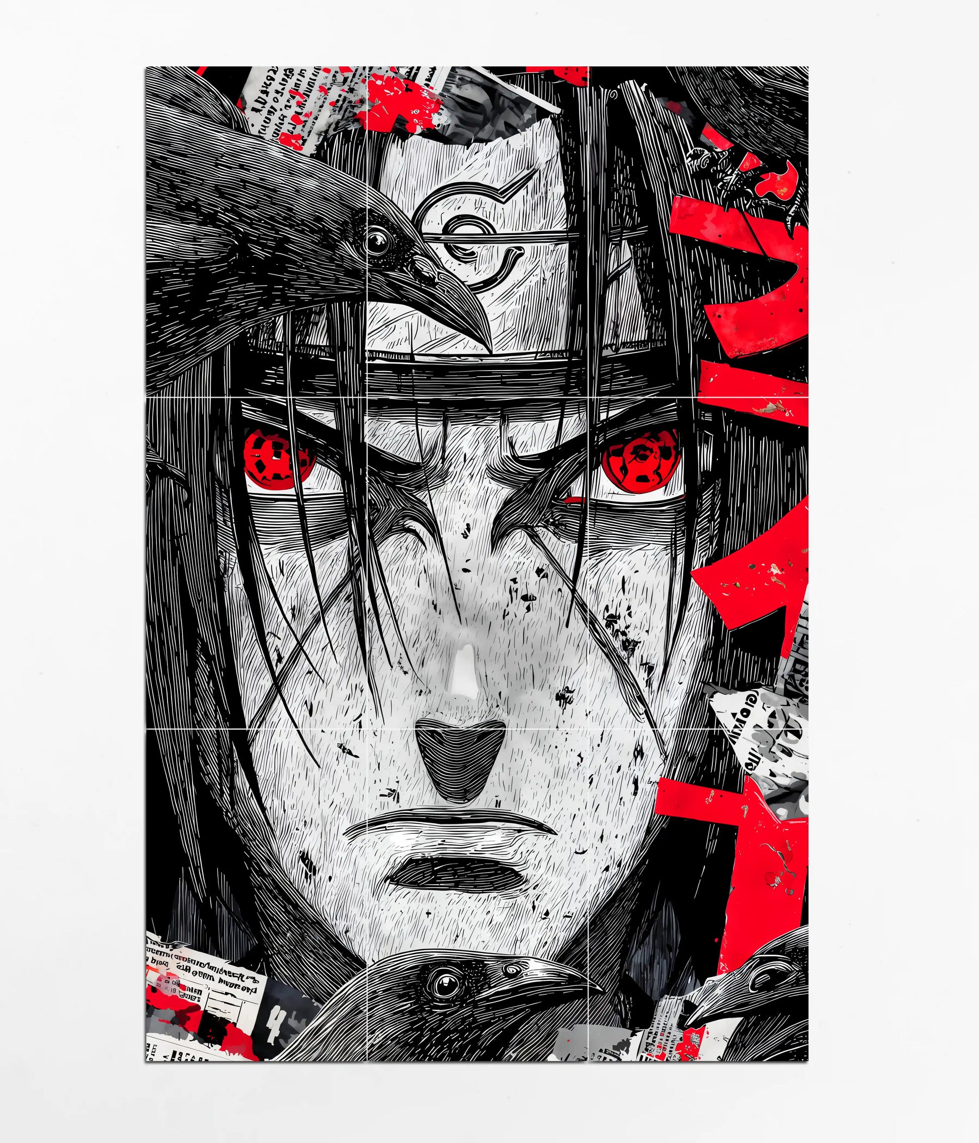 Itachi Uchiha Sharingan 9-Piece Split Poster - Everanta