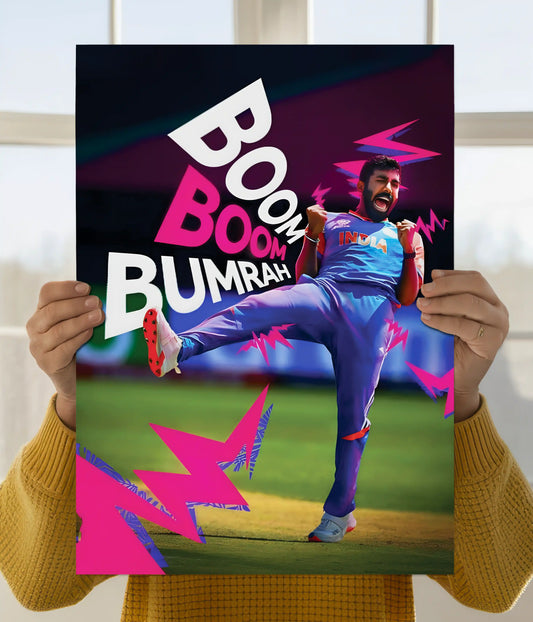 Jasprit Bumrah “Boom Boom” Wall Poster Main Image - Everanta