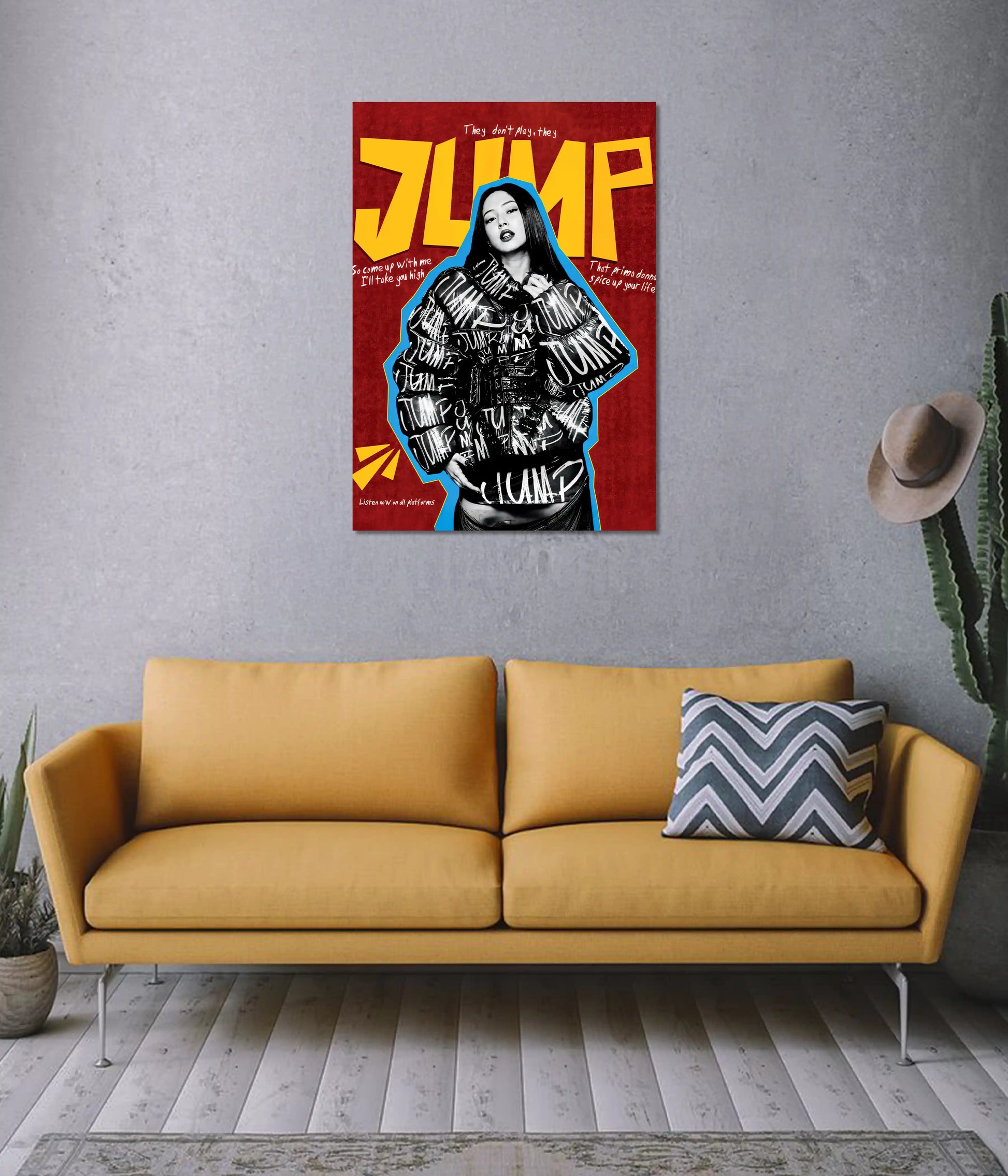 Jennie Kim JUMP Bold K-Pop Poster on Wall - Everanta