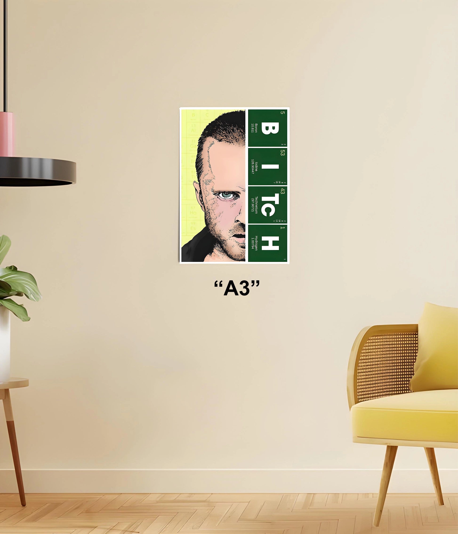 Jesse Pinkman 'BITcH' From Breaking Bad Poster A3 Size - Everanta