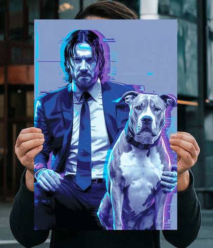 John Wick Glitch Art Wall Poster – Cyber Aesthetic Edition Main Image - Everanta