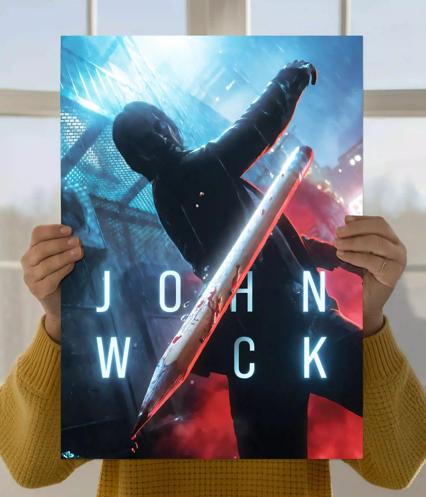 John Wick Neon Action Wall Poster Main Image - Everanta