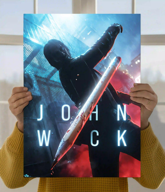 John Wick Neon Action Wall Poster Main Image - Everanta