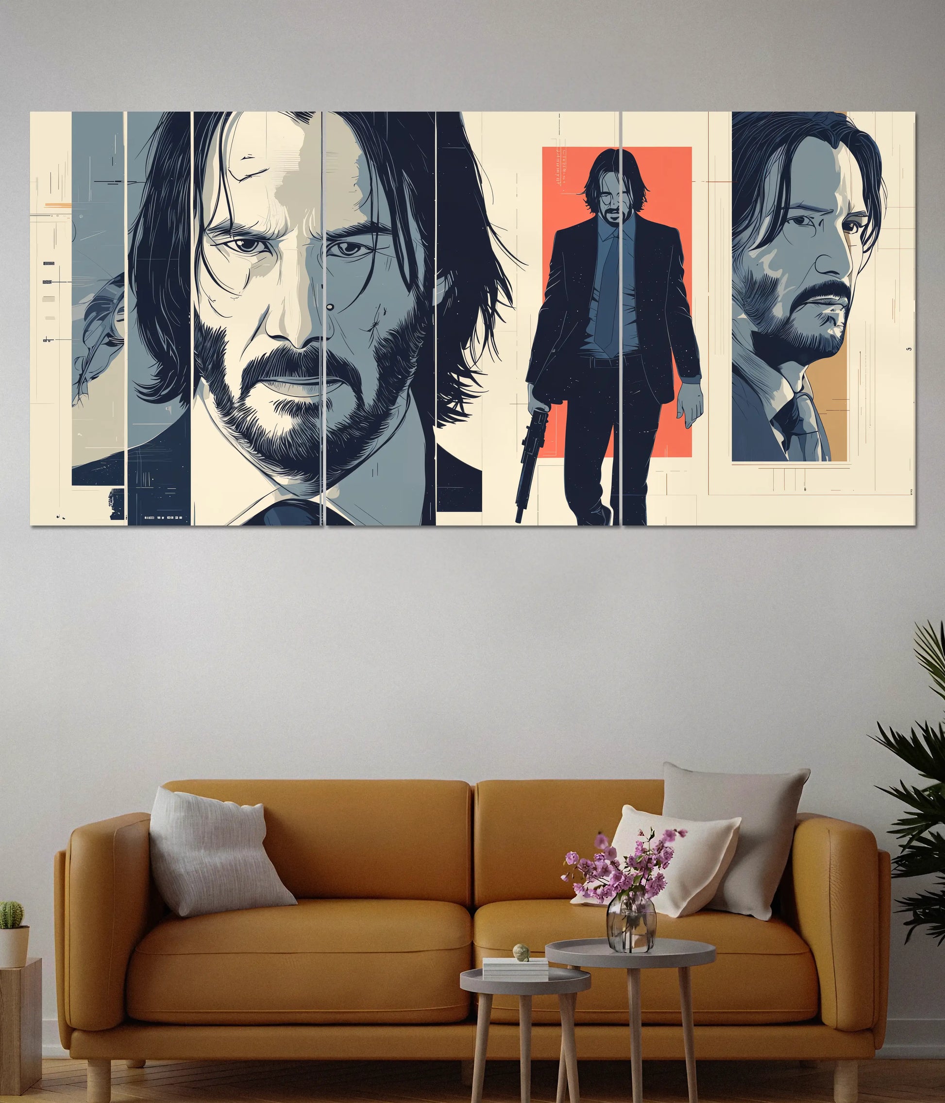 John Wick Split Poster – Action Hero Wall Art - Everanta