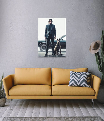 John Wick with Dog – Action Movie Wall Poster - Everanta
