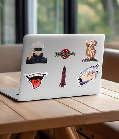 Jujutsu Kaisen Anime Sticker Pack on Laptop's Back - Everanta