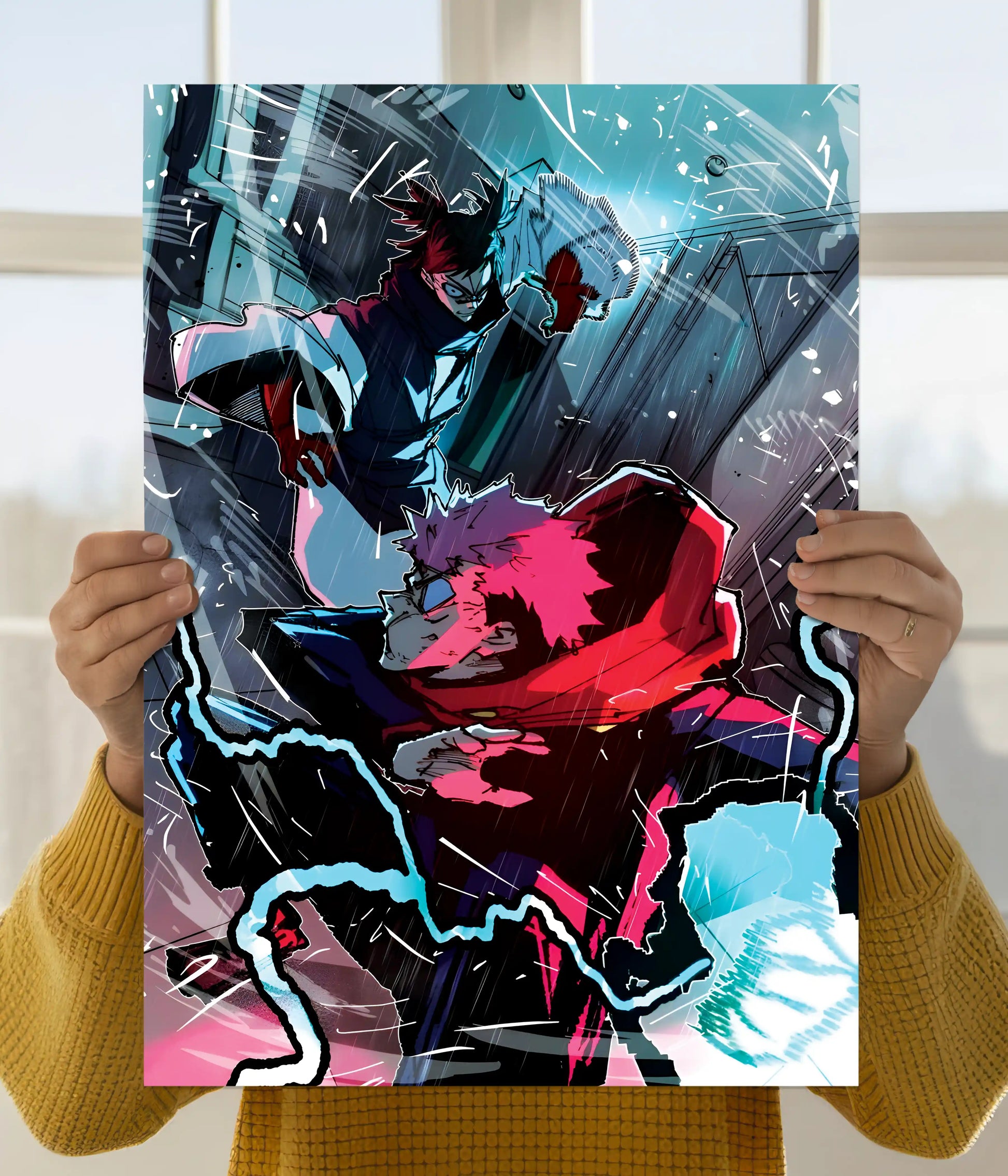 Jujutsu Kaisen Yuji Itadori Vs Choso Poster Anime Everanta jujutsu-kaisen-yuji-itadori-vs-choso-poster-anime-everanta