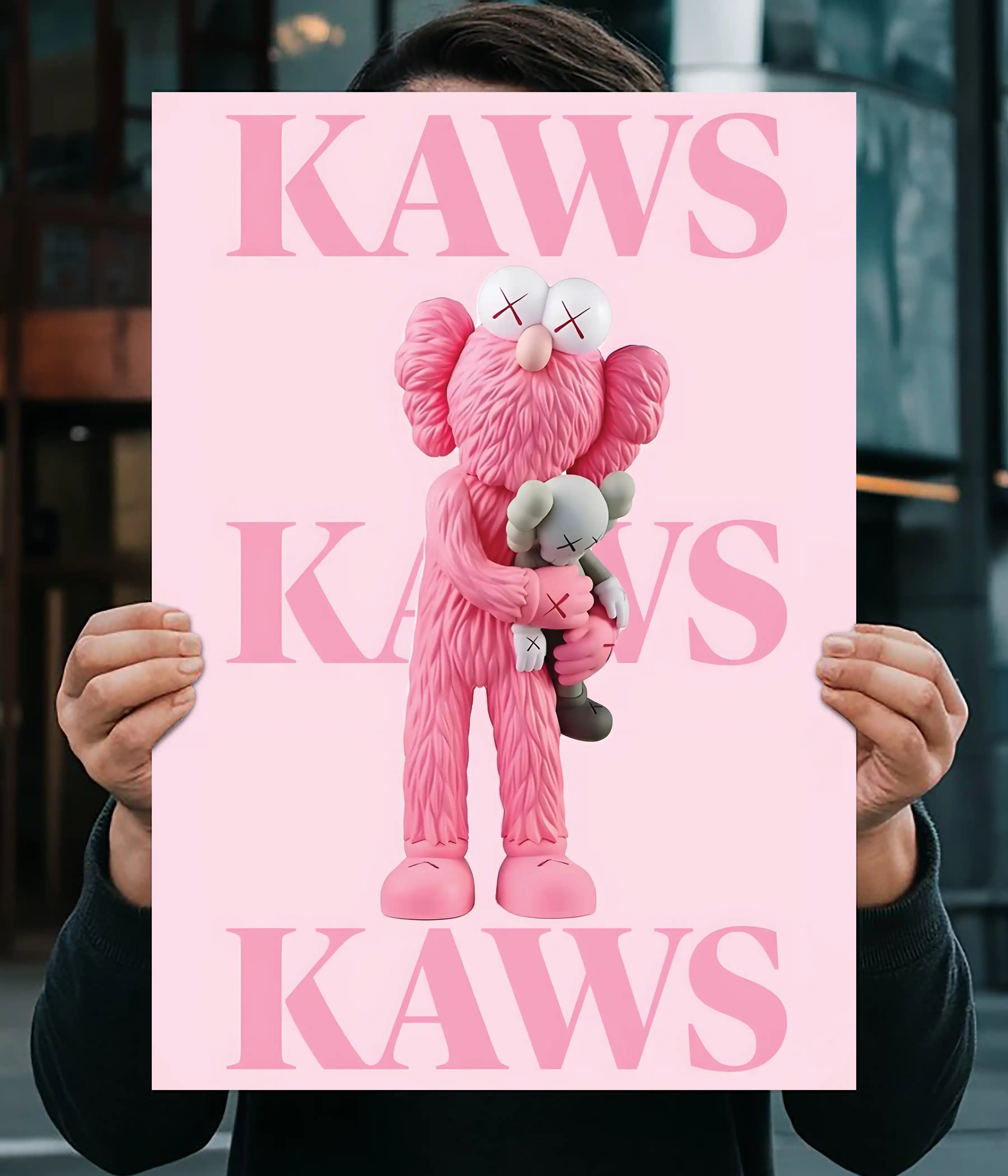 KAWS Companion Love Pink Aesthetic Wall Poster | Everanta
