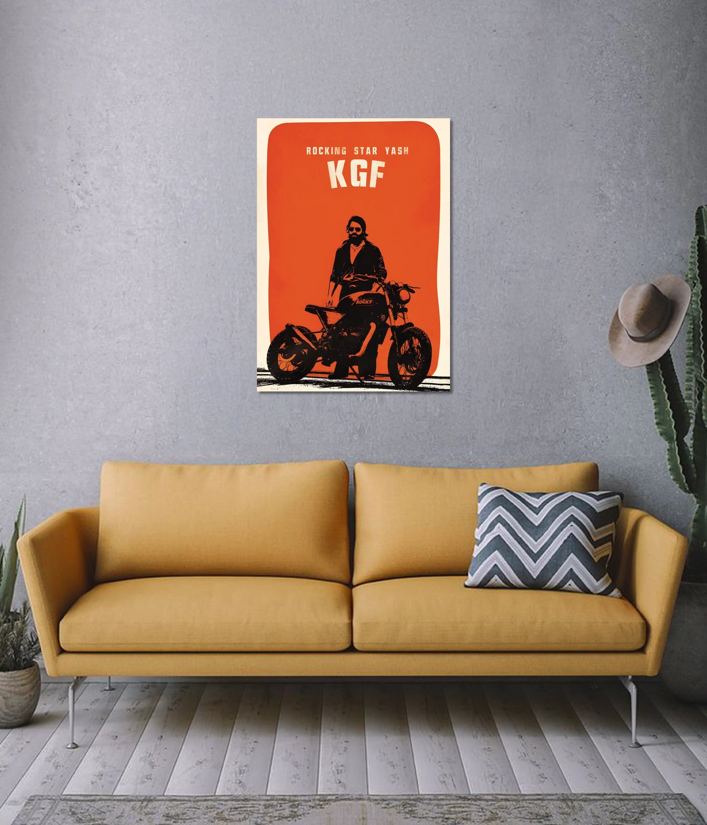 KGF Yash – Rocking Star Wall Poster on Wall - Everanta