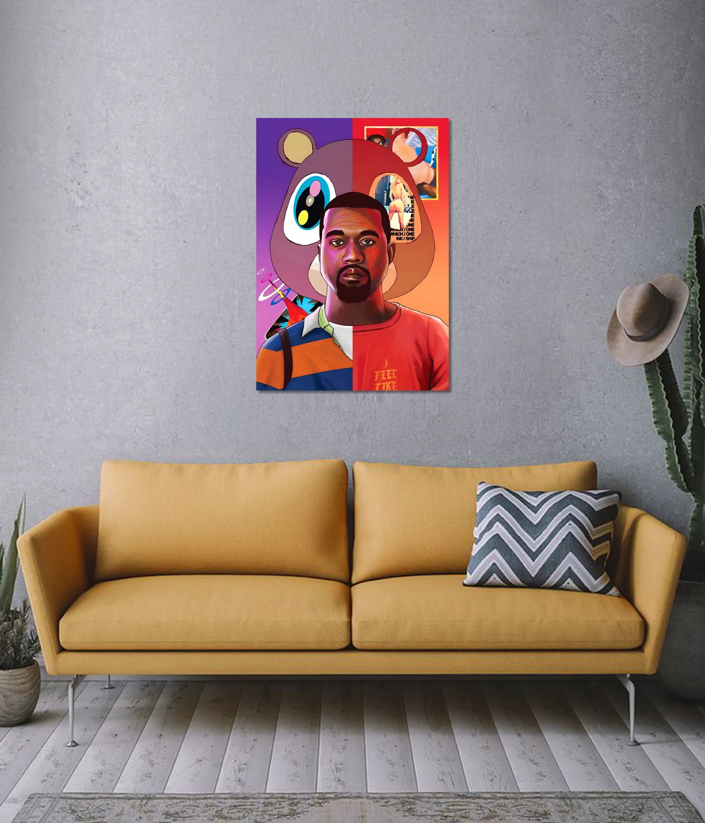 Kanye West Aesthetic Wall Poster on Wall - Everanta