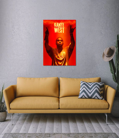 Kanye West Rap Icon Wall Poster on Wall - Everanta