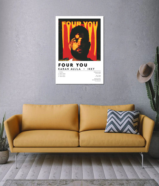 Karan Aujla “Four You” Album Cover Poster on Wall - Everanta