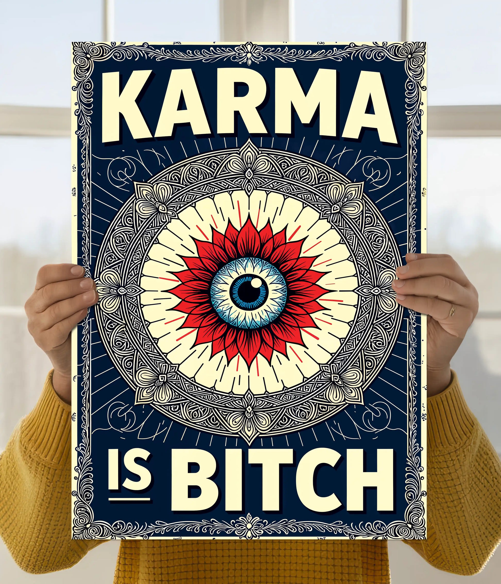 Karma Mandala Aesthetic Wall Poster Main Image - Everanta