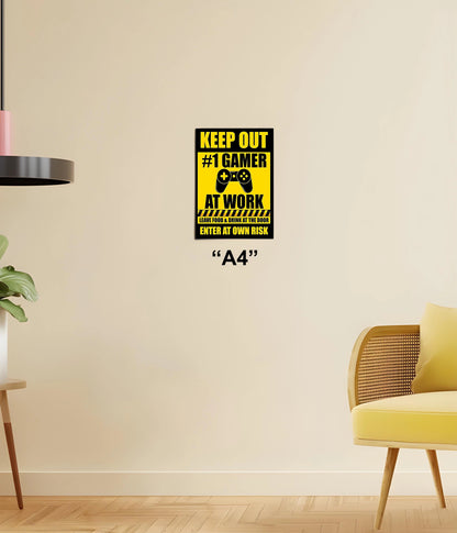 Keep Out #1 Gamer At Work Poster A4 Size - Everanta