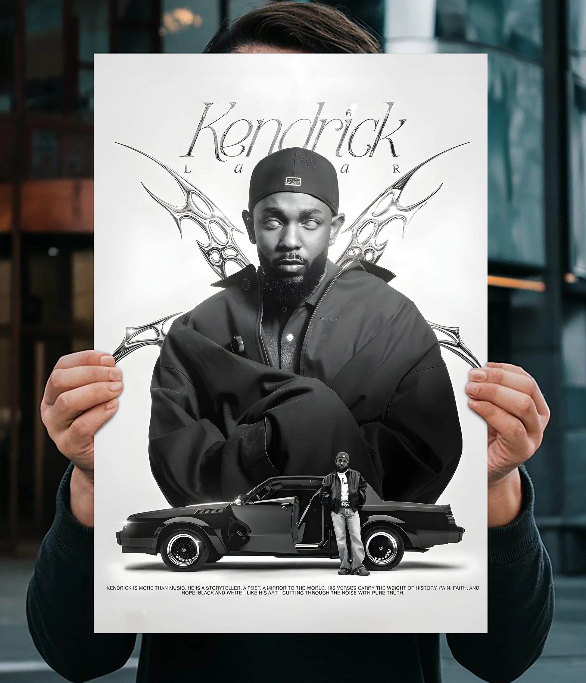 Kendrick Lamar – Black & White Aesthetic Wall Poster Main Image - Everanta