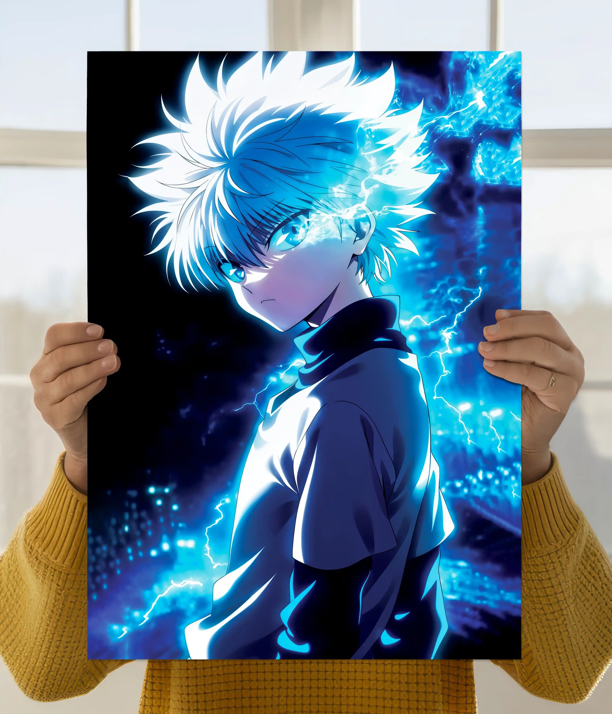 Killua Zoldyck – Electric Aura Anime Wall Poster Main Image - Everanta