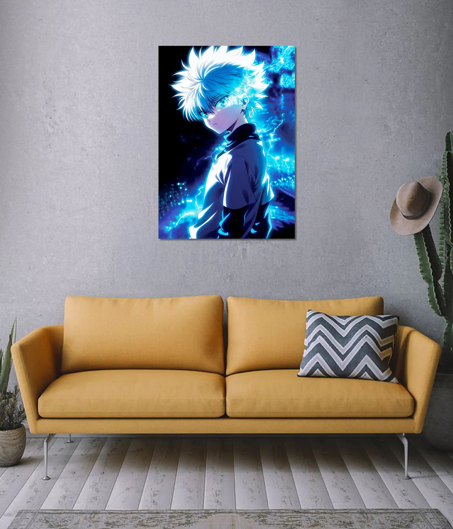 Killua Zoldyck – Electric Aura Anime Wall Poster on Wall - Everanta