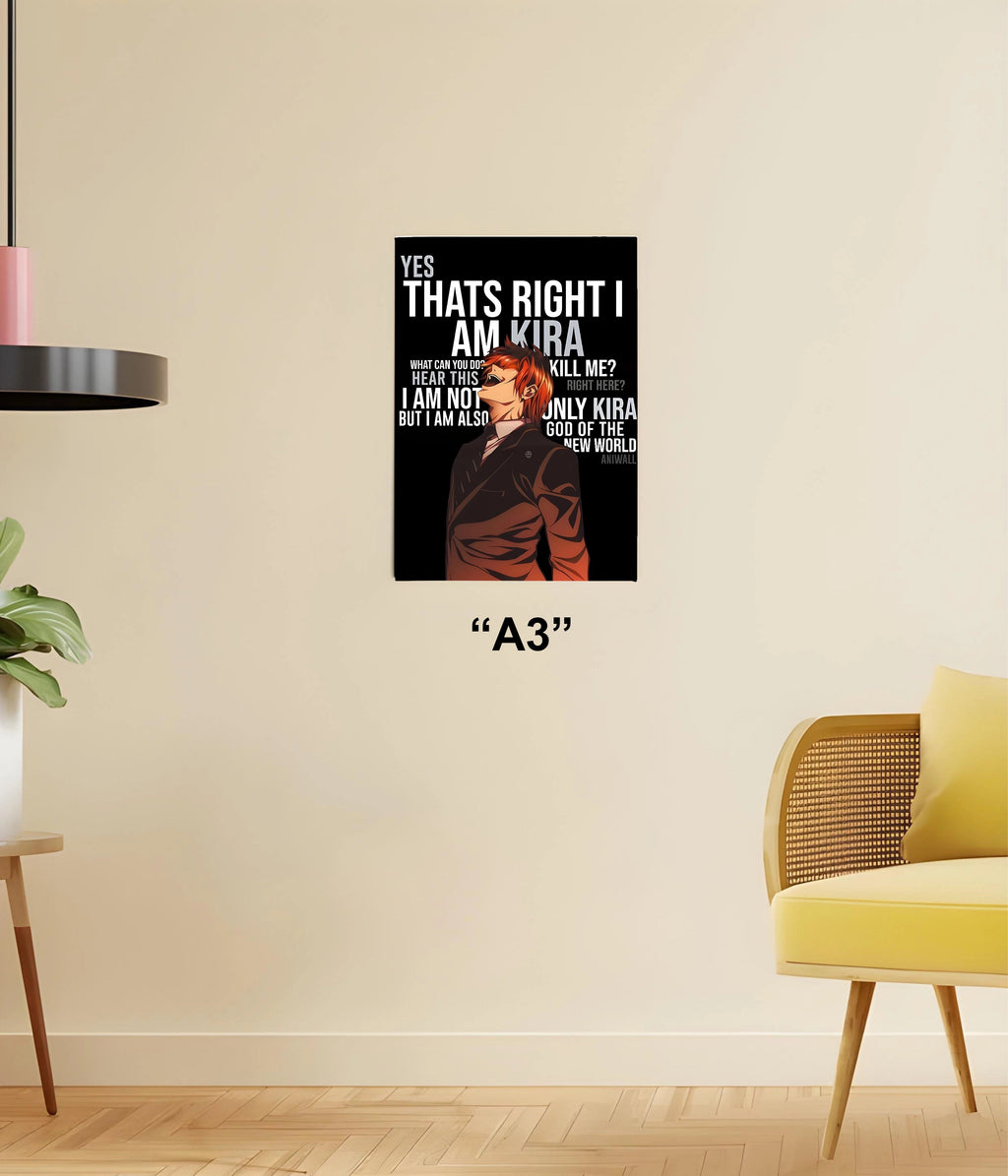 Kira's Iconic Laugh – Death Note Anime Wall Poster A3 Size - Everanta