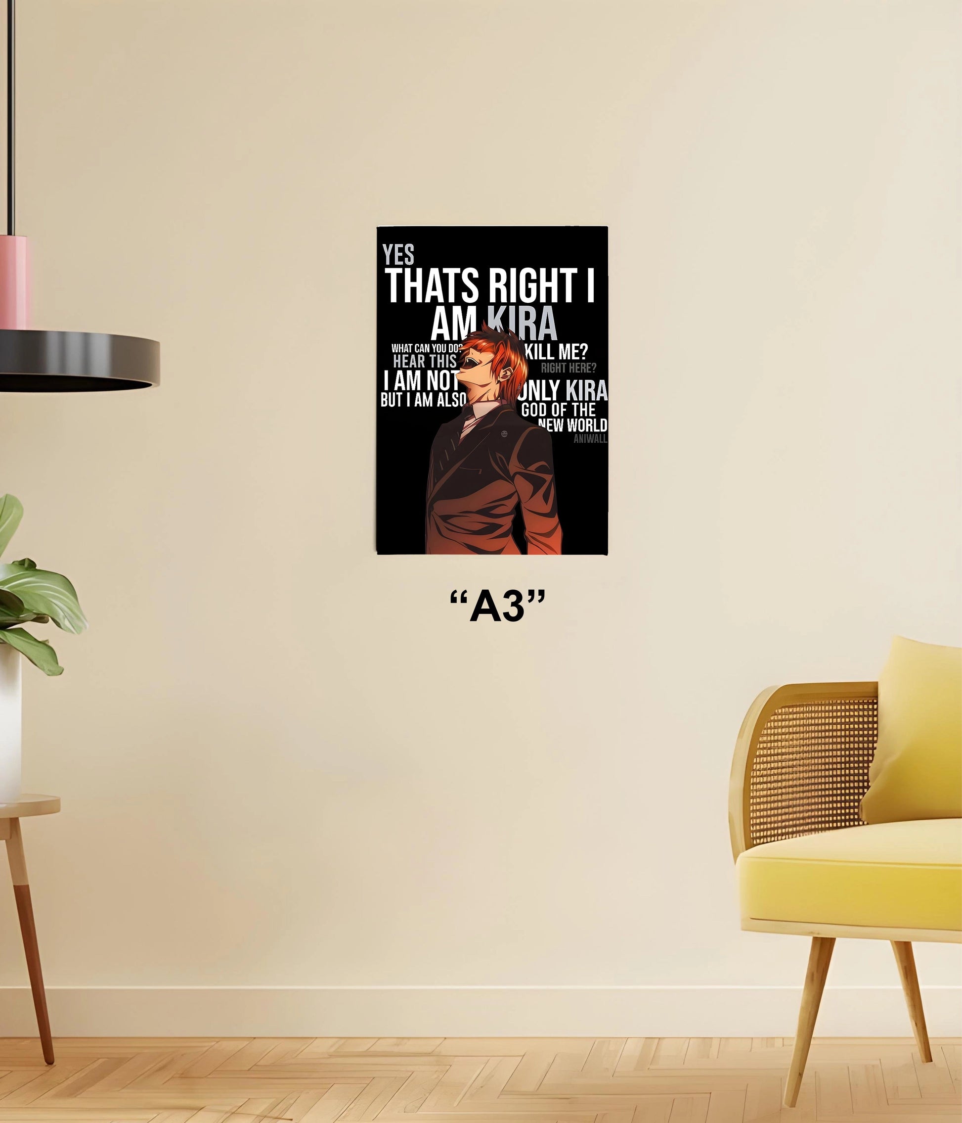Kira's Iconic Laugh – Death Note Anime Wall Poster A3 Size - Everanta