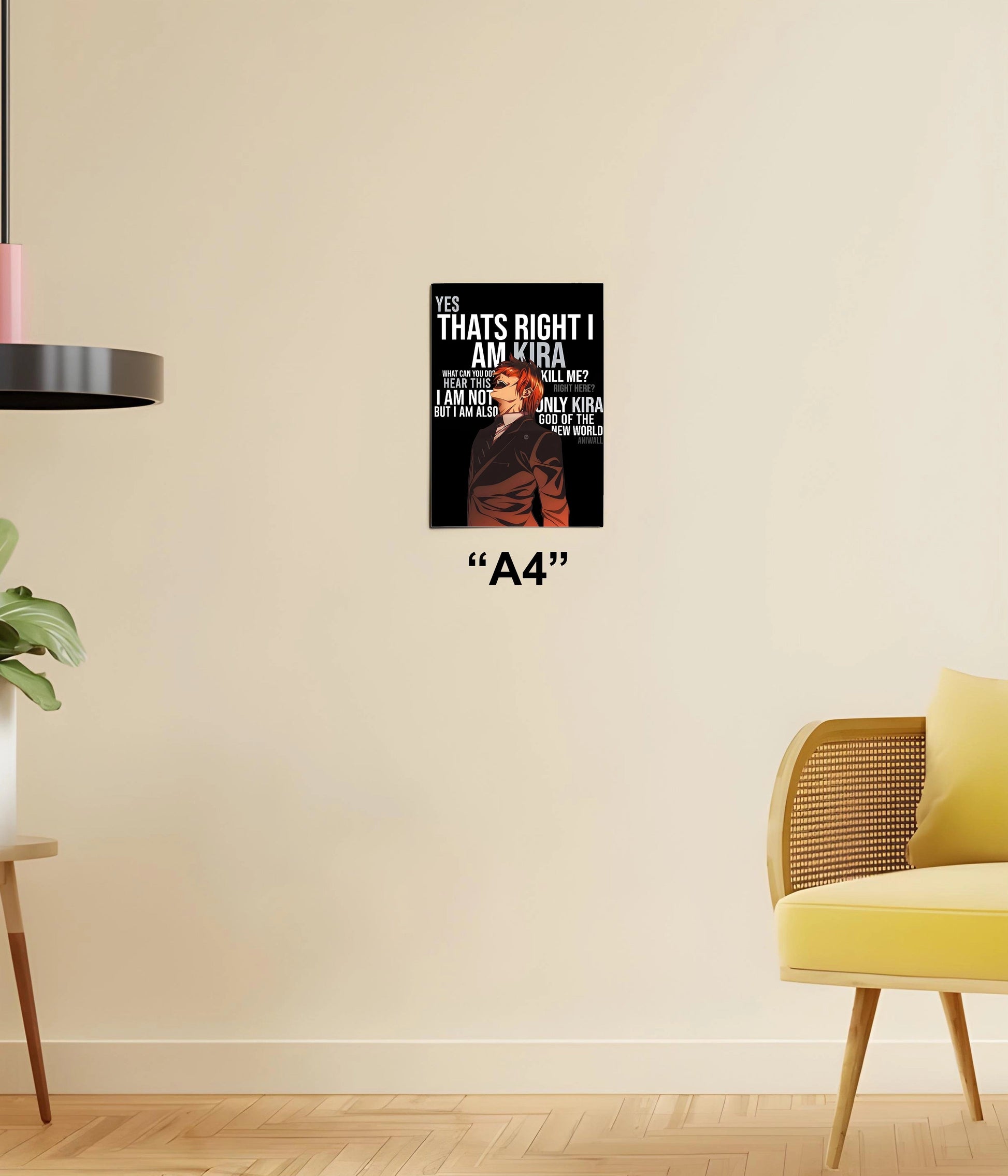 Kira's Iconic Laugh – Death Note Anime Wall Poster A4 Size - Everanta