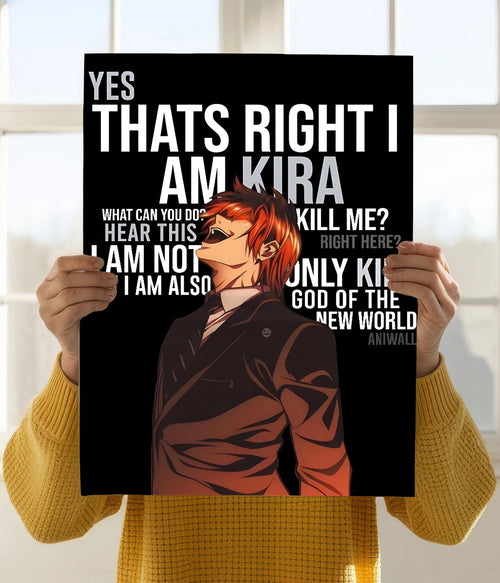 Kira's Iconic Laugh – Death Note Anime Wall Poster Holding Image - Everanta