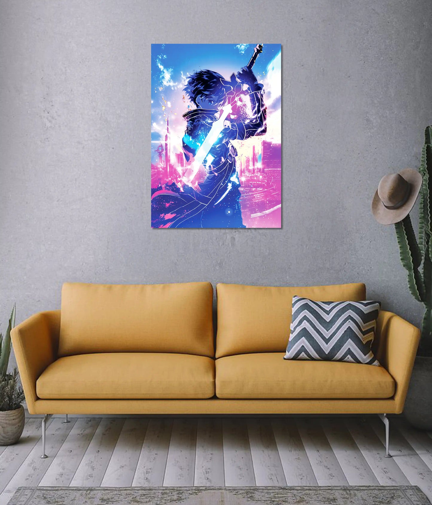 Kirito – Neon Blade Anime Wall Poster on Wall - Everanta