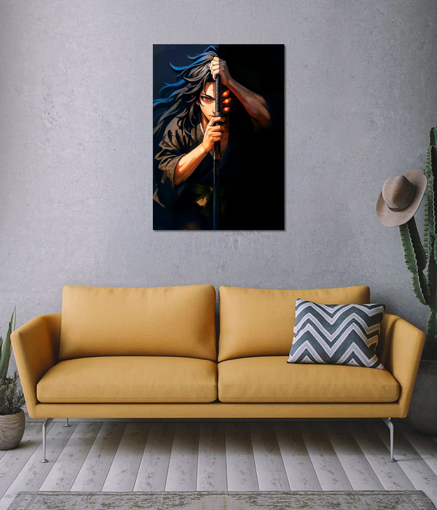 Kokushibo Moon Breathing Demon Slayer Poster on Wall - Everanta