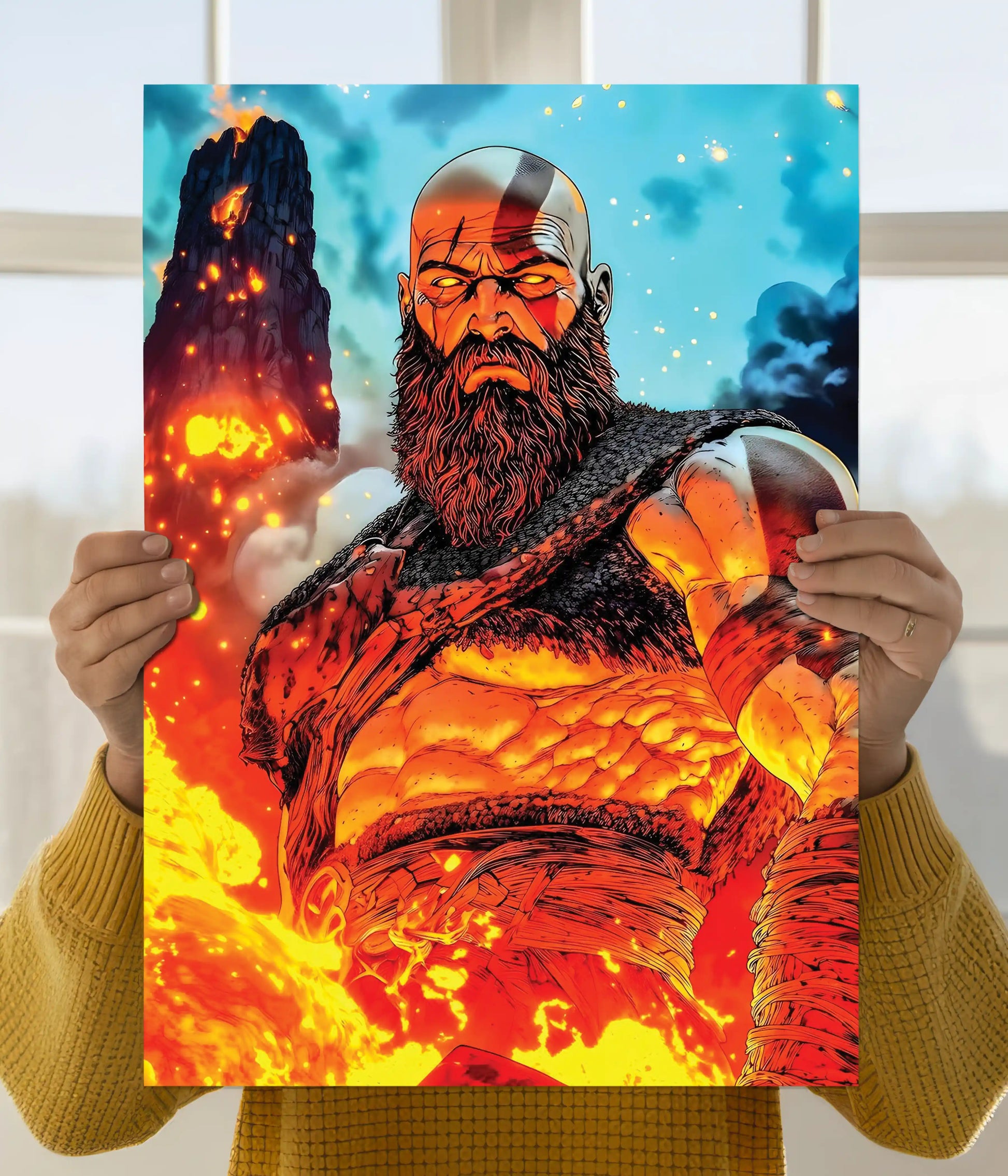 Kratos Fire God Poster – God of War Main Image - Everanta