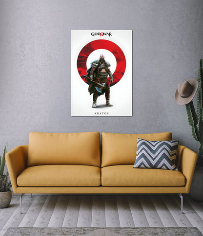 Kratos Minimal Aesthetic Poster – God of War on Wall - Everanta