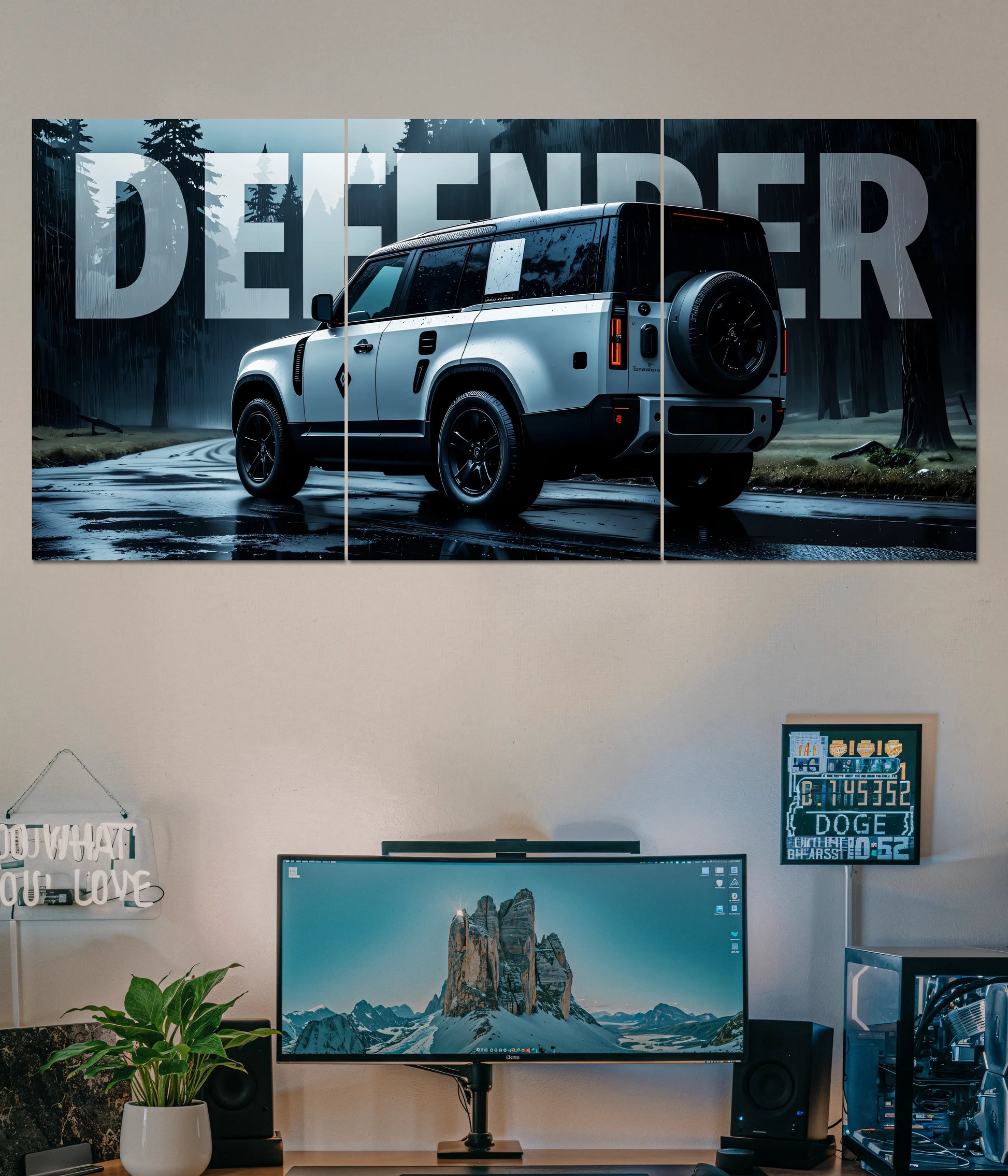 Land Rover Defender Split Wall Poster – Off-Road Design for Car Lovers Main Image - Everanta