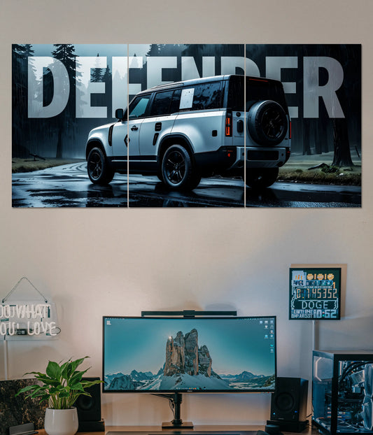 Land Rover Defender Split Wall Poster – Off-Road Design for Car Lovers Main Image - Everanta