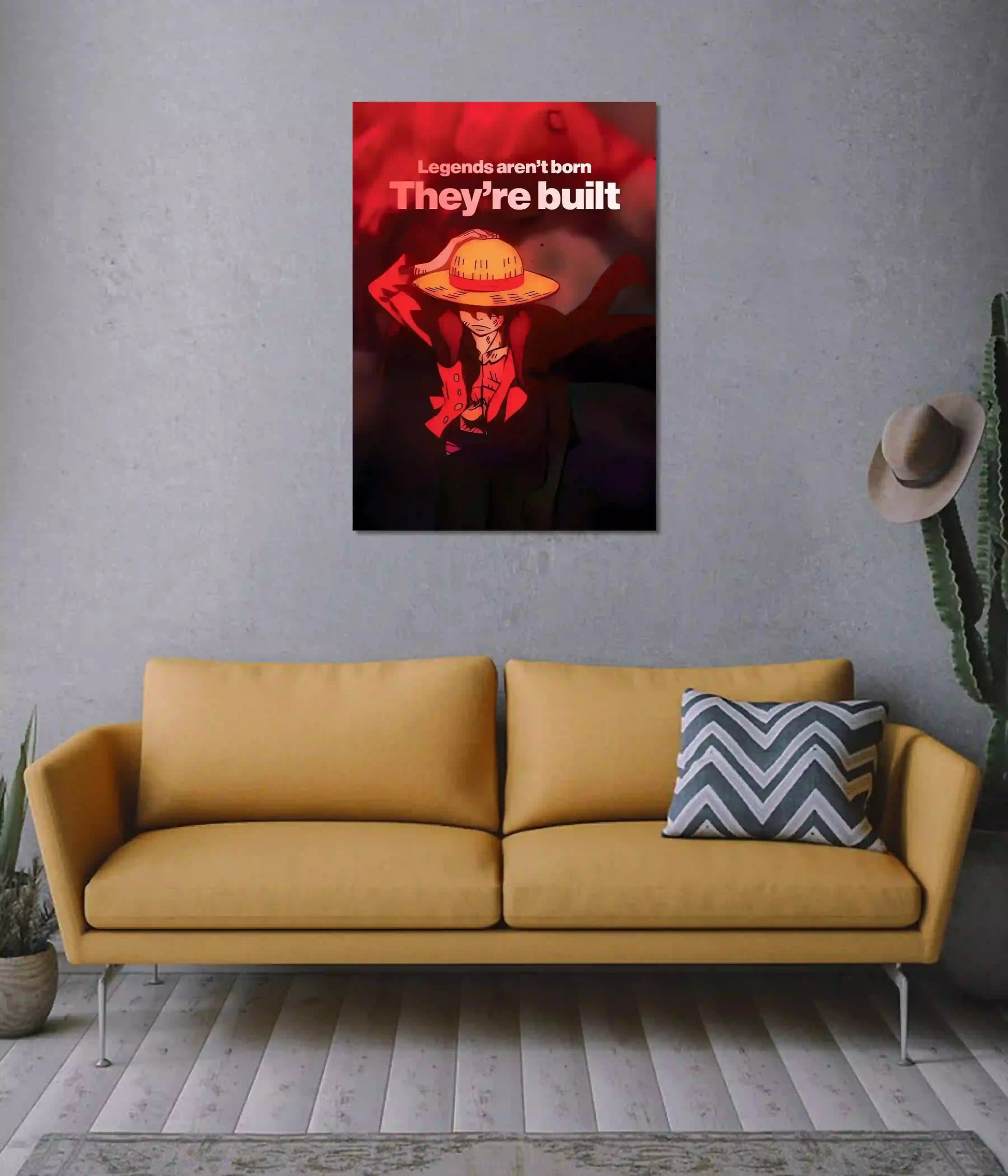 Legends Are Built Luffy One Piece Wall Poster on Wall - Everanta