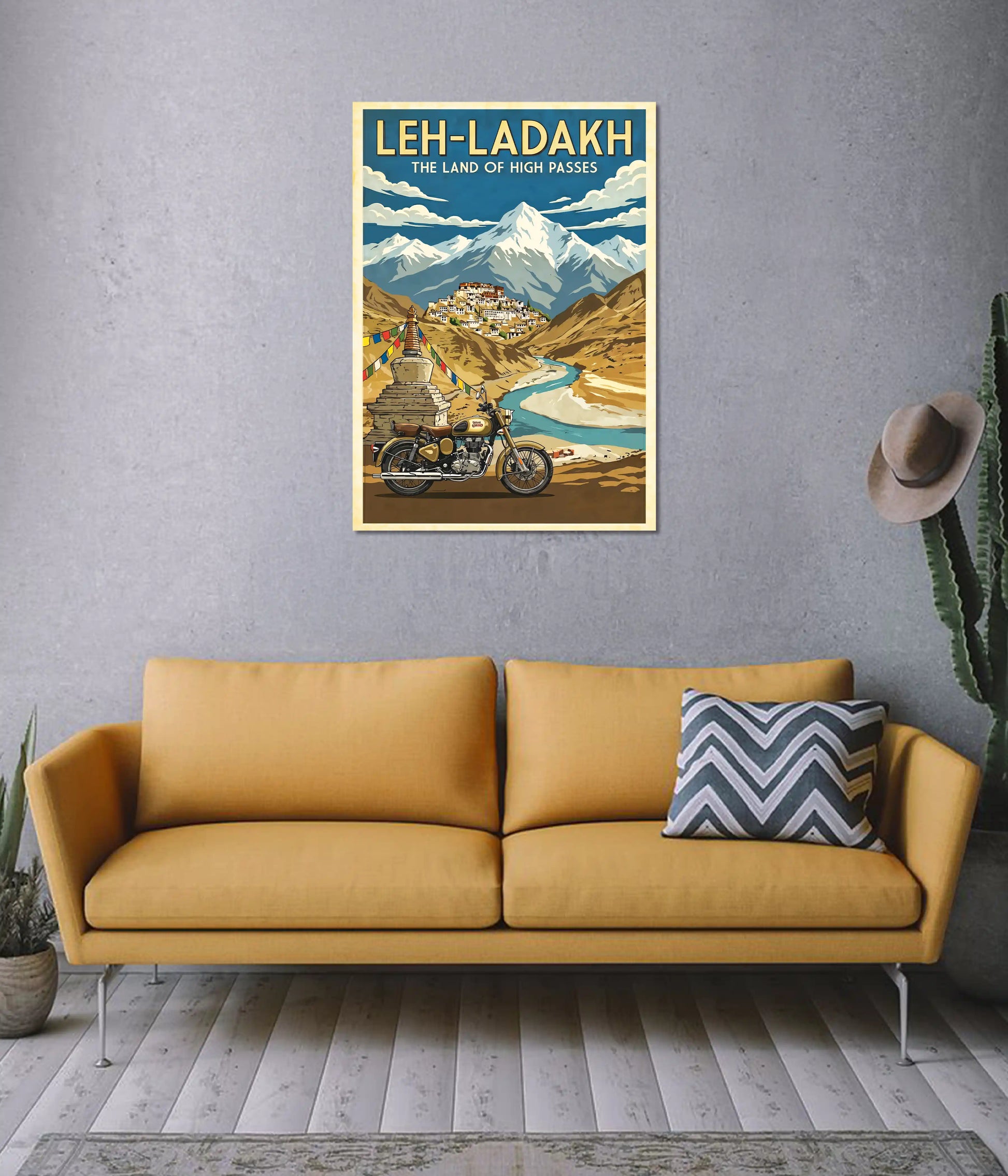 Leh-Ladakh “Land of High Passes” Travel Poster on Wall - Everanta