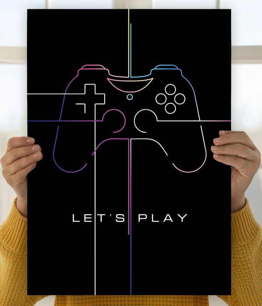 Let’s Play – Minimal Gaming Wall Poster Main Image - Everanta