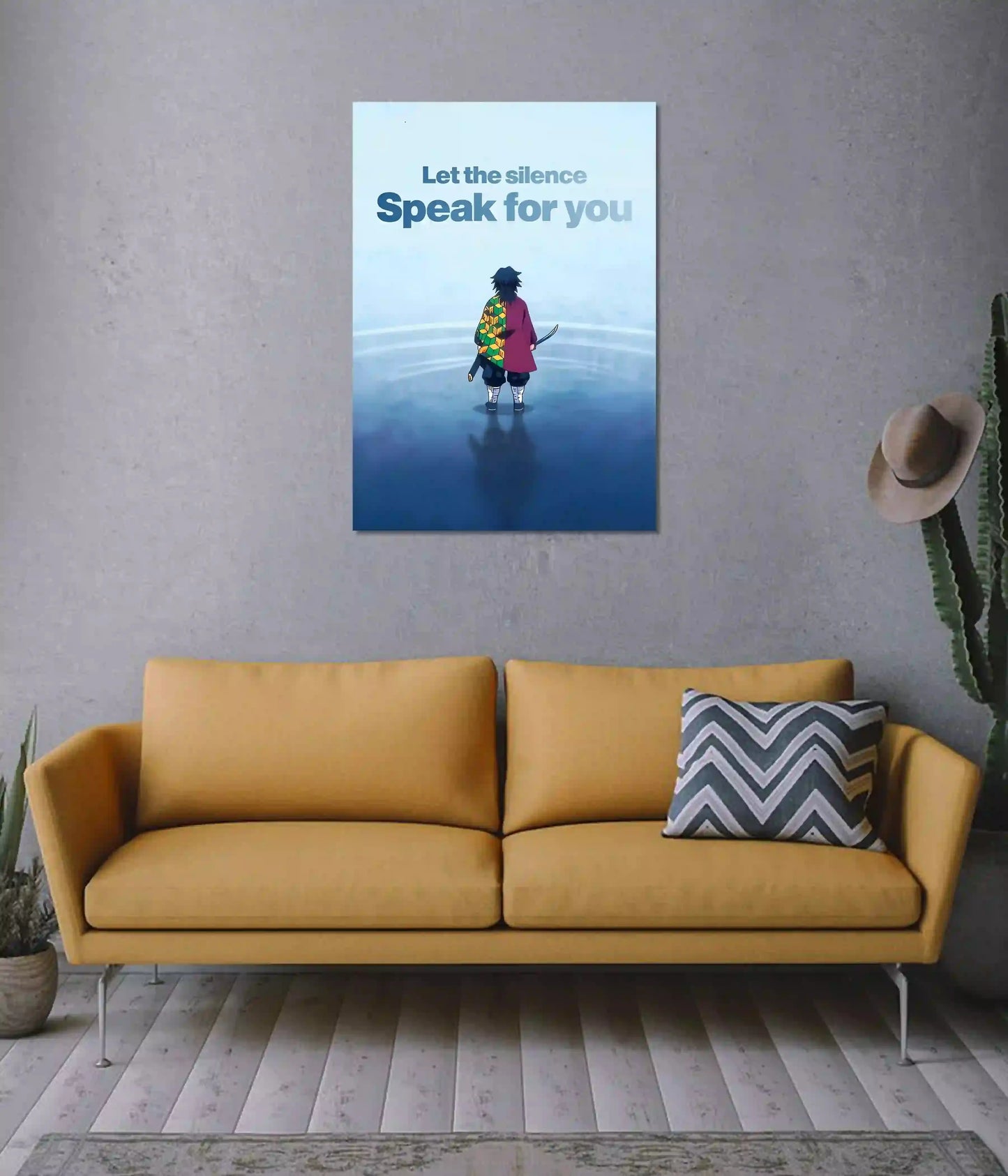 Let the Silence Speak Demon Slayer Wall Poster on Wall - Everanta