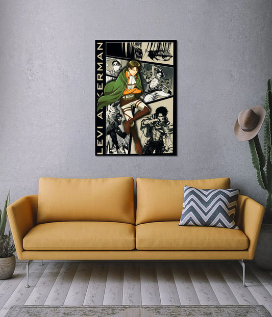 Levi Ackerman AOT Poster on Wall - Everanta